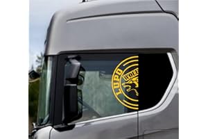 DualColorStampe Autocollants compatibles avec Scania Daf Iveco Man Camion accessoires camion autocollants camion fenêtre loup code 0303 (jaune 21)