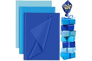 PLULON 60 Sheets Frozen Mermaid Birthday Party Blue Tissue Paper Bulk, Gift Wrap Tissue Paper Sheets for Packaging Birthday Baby Shower Bachelorette Bridal Shower Blue Party Decorations