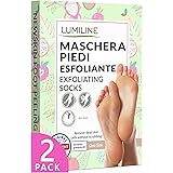 Maschera piedi esfoliante, peeling, foot peel mask, calli e duroni, scrub forte, dermatologicamente testata, 2 paia (fino all