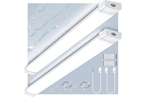Bellanny 2 Pièces Neon LED 90cm, Tube LED 30W 3000LM, Blanc Froid 6500K Connectable Réglette LED avec Couvercle Transparent, IP65 Imperméable Luminaire Plafonnier pour Bureau Atelier Garage Sous Sol