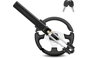 GADLANE Blocca Volante Auto Alta visibilità Bloccasterzo Auto Furgone Roulotte Universale Antifurto con 2 Chiavi (Nero)