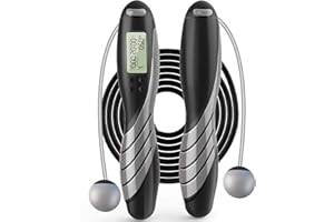 Monaldy Jump Rope, Digital Weight Calories Time Setting Jump Rope with Counter for Indoor and Outdoor Exercise Adjustable Skipping Rope Workout for Men,Women,Kids, Girls