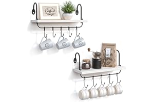 VINCOURNA Soporte para Tazas de Cafe, Soporte para Tazas Colgante Juego de 2, Taza Cafe con Soport para Cocina, Bar de Café Organización