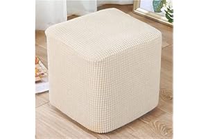 AQIGR Fußhocker Sitzhocker Elastisch Husse für Sofa Fußbank Jacquard Überzug für Rechteckiger 40x40/45x45/50x50 cmHocker Fußschemel Fußstütze Schonbezug Sofabezug (Color : #2, Size : 45x45cm)