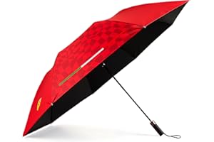 FUEL FOR FANS Scuderia Ferrari Ombrello compatto rosso - Dimensioni: lunghezza del manico: 45 cm, diametro aperto: 105 cm