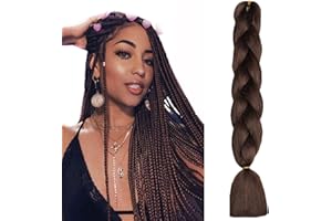 ShowJarlly Capelli per Treccine Africane Jumbo Treccia Capelli 24" Morbido Extension per Treccine Africane 1 Pack Treccine Africane Extension Capelli（4#）