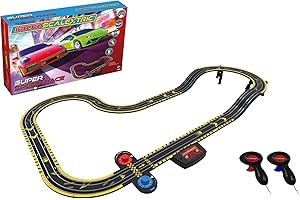 Micro Scalextric – Super Speed Race Set Lamborghini vs Porsche – Ensembles de Course alimentés par Piles, Circuits de Course pour Enfants à partir de 4 Ans, Comprend 2 Voitures, 1 Jeu de Pistes, 1