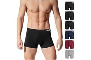 IGOLUMON Mens Boxers Shorts Multipack 6 Pack Mens Bamboo Rayon Underwear with Open Fly Pouch Men's Underpants Moisture Wicking Fitted Hipster Briefs