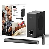 ULTIMEA Soundbar, Ultra Magro Soundbar TV con Subwoofer, 2.1 Canali Sound Bar Televisore, Bassi Profondi Regolabili, Soundbar