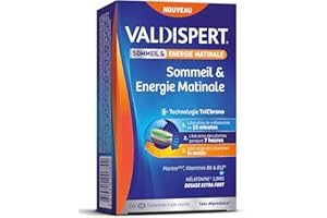 VALDISPERT - Sommeil & Energie Matinale - Complément alimentaire tricouches - Mélatonine 1,9mg, Plantes, Vitamines B6 et B12 - Vegan - Sans gluten, sans lactose - 24 comprimés