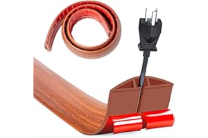 RUACDIQ Cable Bridge, Flexible Small Cable Duct, Wood Grain Floor, PVC Floor Cable Protection, Cable Duct Outdoor Use for Offices, Flats, Warehouses, Hotels, Warehouses, Cable Duct (Dark Walnut, 1 m x 5 cm)