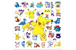 PIKAPIKA 4pcs kindertattoos kids tattoo kindertattoos pokemon mitgebsel Temporäre Tattoo Set gefälschte Tattoos Aufkleber Wasserdicht für Geschenktüten Kindergeburtstag Mitgebsel Mädchen Jungen