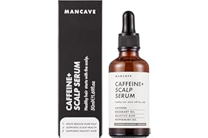 ManCave Caffeine+ Scalp Serum for Men, Stimulates and Conditions with Caffeine and Rosemary Oil, Exfoliates Dry, Flaky Scalp with Salicylic Acid, Natural, Vegan, Cruelty Free, 50 ml