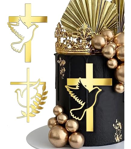 LOVENJOY Topper Per Torta A Croce Con Cristalli E Strass – Elegante Cake Topper Per Matrimonio Religioso, Battesimo, Prima Comunione