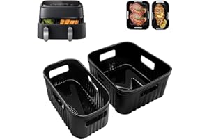 GOODPEJINE Airfryer zestaw akcesoriów do Philips Dual Basket 3000/5000 serii 6 l/3 l, Tefal Dual Easy Fry 5,2/3,1 l EY9018, 2 sztuki akcesoriów do frytkownicy na gorące powietrze, wkładki silikonowe do Philips