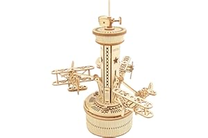 ROKR Puzzle 3D drewniana modelka zbudowana dla dorosłych dzieci wieża samolot