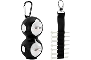 Golf-EZ Lot de 2 supports pour balle de golf et tee | Fixation au sac de golf | Accès rapide et facile