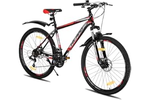 ‎ROCKSHARK Hiland 26 27,5 Zoll Mountainbike, 21 Gang Aluminiumrahmen Mountainbike mit Scheibenbremse Speichenräder, Jugendliche MTB Fahrad Herren Damen Einteiliges Fahrradrad