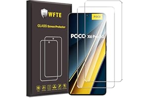 WFTE [2-Pack Protector de Pantalla para Xiaomi Poco X6 Pro 5G,9H Dureza,Huellas Dactilares Libre,Sin Burbujas,Cristal Templado Protector de Pantalla Xiaomi Poco X6 Pro 5G