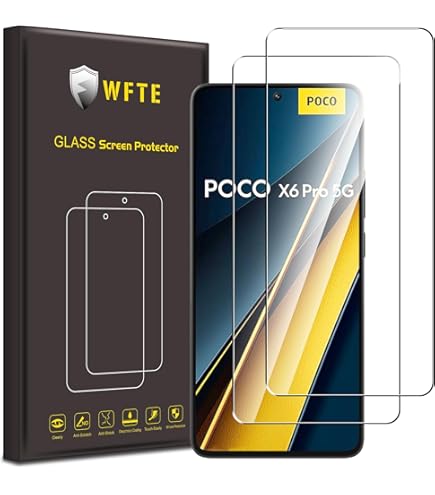 Jinshiweikai 6 Pezzi, 3 x Pellicola Vetro Temperato per Xiaomi POCO X6 5G e 3 x Pellicola Vetro Protettiva Fotocamera Posteriore,Durezza 9H,Antigraffio, Anti-Impronte,HD Chiaro