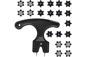 NIYATA Golf Spikes Set With Wrench - 20PCS Shoe Studs, Easy Installation Anti-Skid Cleats for Footjoy, Adidas, Nike - Cricket Spikes Replacement