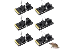 CAMUSBR 6 Pack Mouse Traps for Indoors, Rat Traps Mouse Traps That Kill Instantly Rat Traps That Kill Instantly Reusable Rodent Traps for Indoors and Outdoors Easy Set-up and Clean