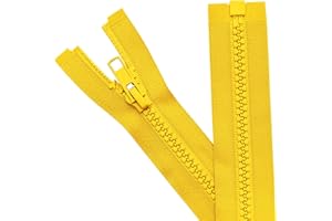 Sawoake 2 Pezzo #5 56 cm Separazione Giacca Zipper per Cucire Cappotti Giacca Zipper Giallo A Forma di Plastica Zipper Bulk Tailor DIY Strumenti di Cucire per Indumento/Borse