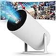 FECLYDET Mini Projector Android 11-8K Portable Projector 120 ANSI Lumens, Support 180° Rotation and Auto Keystone, Wifi6丨BT5.4, Home Theater Movie HD Projector Compatible with Laptop丨HDMI丨USB(White)