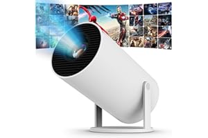 FECLYDET Mini Projector Android 11-8K Portable Projector 120 ANSI Lumens, Support 180° Rotation and Auto Keystone, Wifi6丨BT5.4, Home Theater Movie HD Projector Compatible with Laptop丨HDMI丨USB(White)