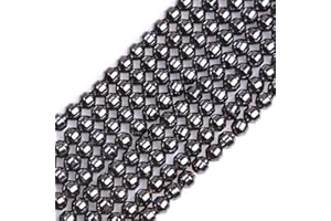 HAAMIIQII 45pcs 8mm Natürliche Schwarze Hämatit Lose Edelstein Perlen Kugelform Abstandsstein Perlen für Schmuck Herstellung DIY Armband Halskette