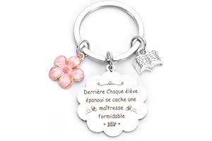 LXSAZP Cadeau Maitresse Porte Clef Maitresse Cadeau Noel Maitresse D'école Cadeau Maitresse D'école Fin D'année Cadeau Professeur Merci Cadeau Maitresse Noel Cadeaux Maitresse Cadeau Remerciement Original