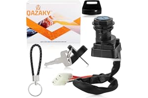 QAZAKY Ignition Key Switch Compatible with Suzuki Ozark 250 LTF250 Quadsport Z250 Z400 LTZ250 LTZ400 LTZ400Z Quadrunner 500 LTF500F Quadmaster 500 LTA500F Arctic Cat 250 300 375 400 500 DVX DVX400 ATV