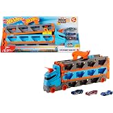 Hot Wheels Speed Track Truck Hot Wheels Speed Track Truck Contains 3 1:64 Scale Cars, GVG37 for Children Ages 4-8