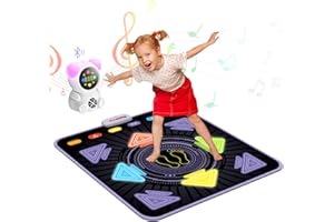 Acelufly Rechargeable Dance Mat Toys for Kids - Light Up Dance Challenge PlayMat with Bluetooth Connect Portable Music Player & 5 Game Modes,Birthday Gift for 3 4 5 6 7 8 9 10+ Year Old Girls Boys