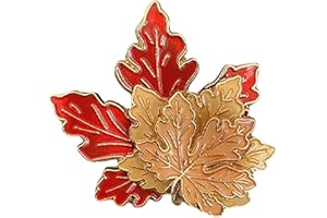 Générique Broche feuille d'érable d'automne pour femmes et hommes, couleur or et argent, bijoux botaniques floraux, accessoires pour elle lui.