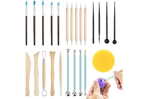 LWMTT 24pcs Outil de Poterie Sculpture Argile Burin Modelage, Outils de Sculpture,Kit d'outils Poterie pour Céramique,pour Sculpture,Artiste DIY,Art de Gaufrage,Menuiserie,pour Débutants ou Professionnels