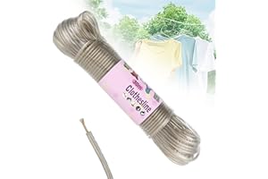 BAFUMIU Linka do suszenia prania 30 m, stalowa, ekstra mocna, odporna na rozerwanie, nierdzewna, obciążenie do 150 kg, idealna do użytku na zewnątrz, dla ogrodu, kempingu i podróży