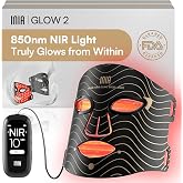 INIA GLOW LED Face Mask, Red and Blue Light, 3 Modes, 220 LEDs | Visible Results, Rechargeable Battery, Timer 10-30 min, Auto