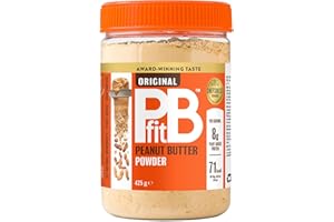 PBfit Peanut Butter Powder - 87% Less Fat, High Protein, Gluten Free Natural Nut Butter Spread - Powdered Peanut Butter from Real Roasted Pressed Peanuts - 425g