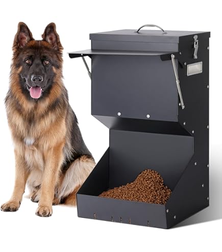 Schwerkraft Futterautomat Hundefutterautomat 25Lbs Verzinkte Metall- Futterstation - Automatischer Schwerkraftspender Fr Groe Hunde