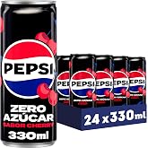 Pepsi zero Cherry Cola Zero Sugar Zero Calorie Soda - 24 Pack 330ml Cans - 7.92 Liter Total