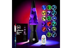 AONESY Liquid Motion Lamp with Remote Control, 17 Colour Changing Lamps for Kids & Adult, Soothing Motion Lamp for Relaxation, Mood Lamp Stress Relief, Retro Lamps Home Bedroom Office-14.5" Black