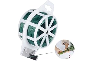 SHINTOP Florist Wire, 328 Feet 22 Gauge Craft Wire 100m Green Floral Wire with Cutter for Wreath Garland Making, Garden Flower Plant Stems Tying, DIY Flower Arranging Accessories