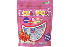 Zollipops Clean Teeth Pops, Anti Cavity Lollipops, Strawberry, 15 Count