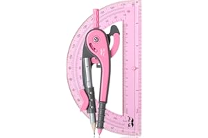Mr. Pen- Compass and Protractor Set, Rogue Pink, Compass Geometry Tool, Protractor and Compass Set, Compass Drawing Tool, Drawing Compass, Geometry Compass, Math Compass for Geometry