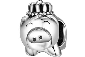 ANDANTE-Stones Perle Argent 925 Original et Massif Porte-Bonheur Cochon Élément Bille pour Perles European Beads + Étui en Organza