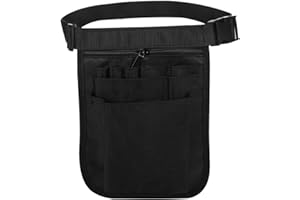 SHINHERYEE Krankenschwester Tasche, Arbeitstasche Damen Gürteltasche Arbeit, Krankenschwester Gürtel Tasche, Verstellbarer Hüftgurt mit Mehreren Fächern, für Schere Pflegeset (1 schwarz, M)