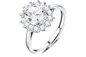 Adramata Bague Femme en Argent 925 pour Femme, Bague Femme Fiançailles Argent 925 avec Saphir, Bague Argent Réglable, Anniversaire Bijoux pour Elle
