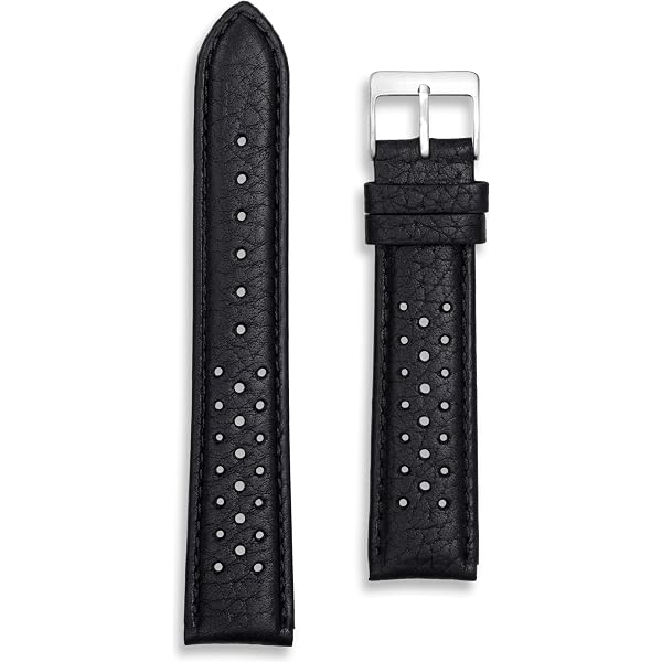Cinturino Per Orologio In Vera Pelle Di Maiale Nera, Larghezza 16-20mm, Stile Retr&ograve; Anni '50 IW SUISSE