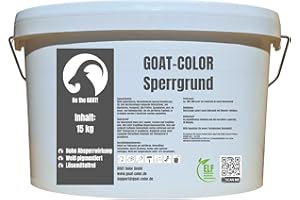 GOAT Color Sperrgrund 15kg Weiß Nikotinsperre, Absperrgrund, Isoliergrund, Fleckensperre | Hohe Absperrwirkung | Lösemittelfrei | Für Wand & Holz (Feine Körnung)